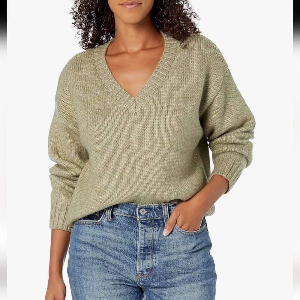 Steve‎ Madden Houston Boxy Sweater, Women's Size Medium, Green, Chunky